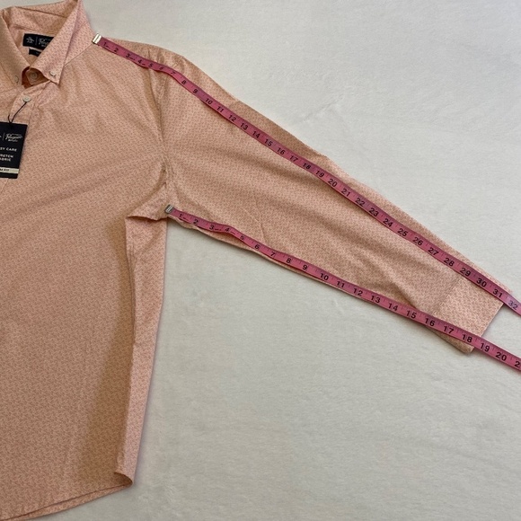 Original Penguin Coral Reef Print Slim Fit, Tangerine/Orange, XXL 18-18 1/2, NWT - Picture 13 of 15